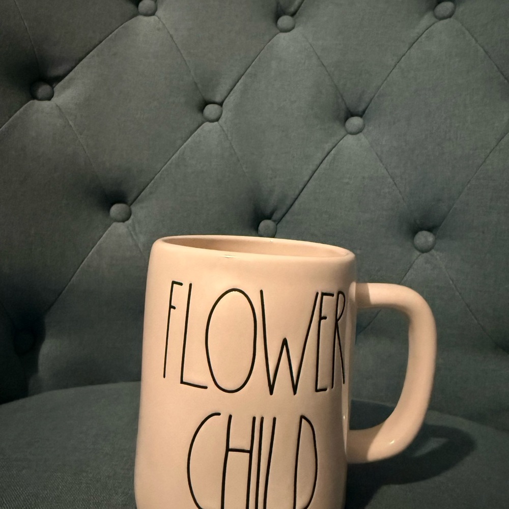 Rae Dunn Flower Child Mug - White